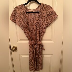 REBECCA TAYLOR short sleeve animal print dress-size 0